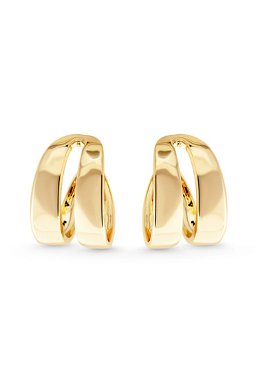 EMPRESS Earrings. Double band earrings, 18K gold vermeil, handmade, hypoallergenic, water-resistant